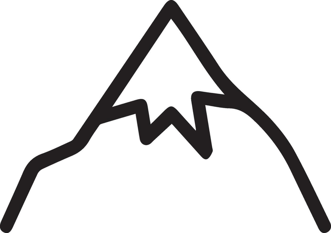 A mountain with a peak in the middle vector