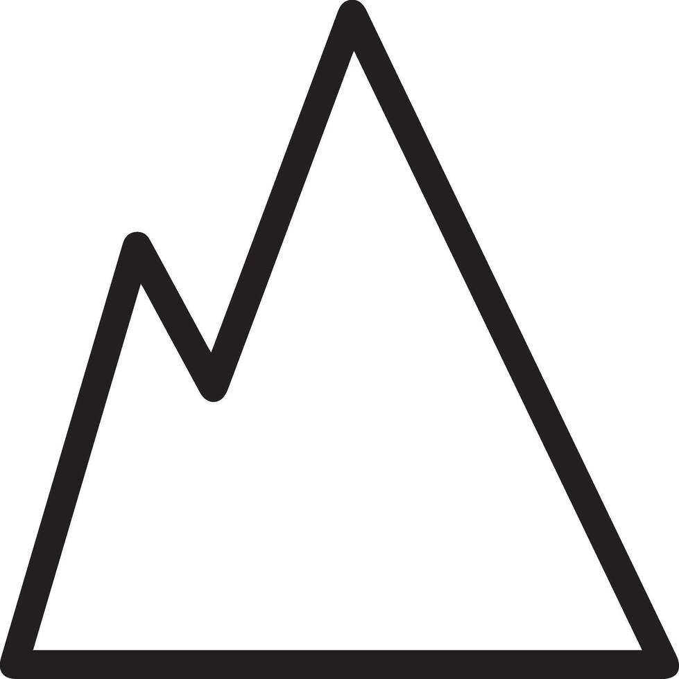 A mountain icon with a triangle shape vector