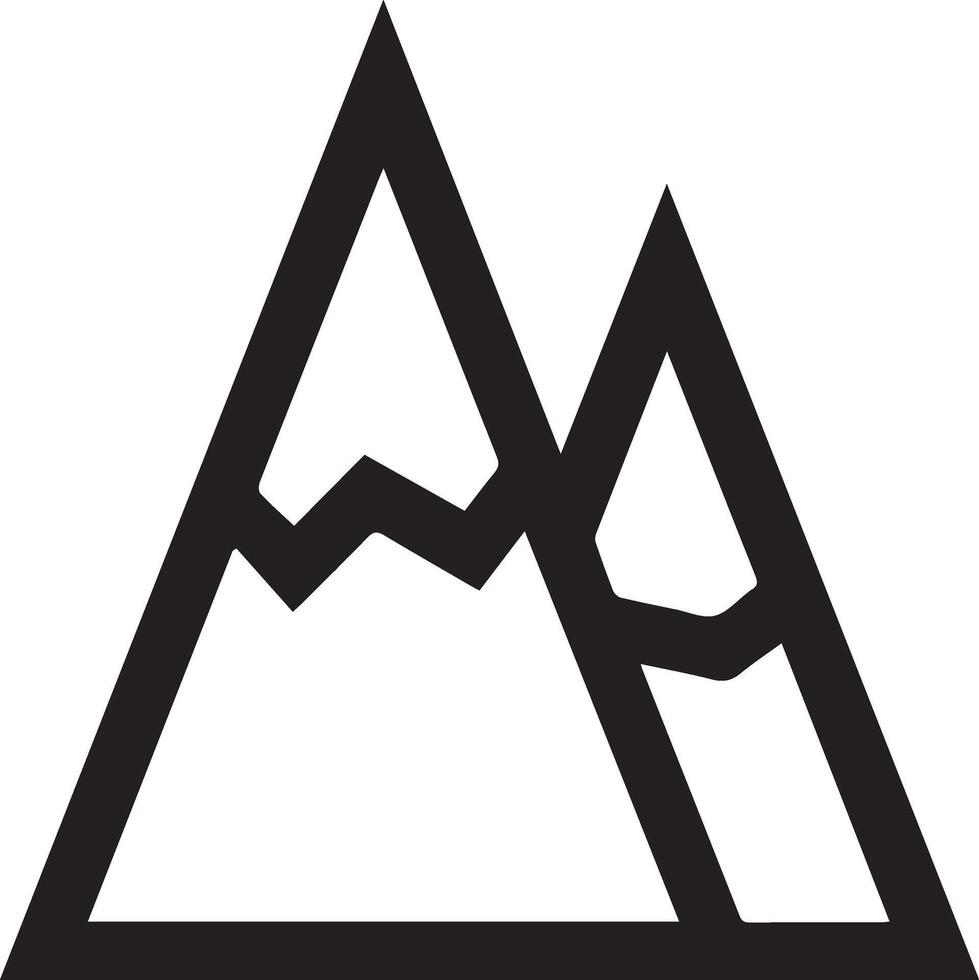 A black and white mountain logo vector