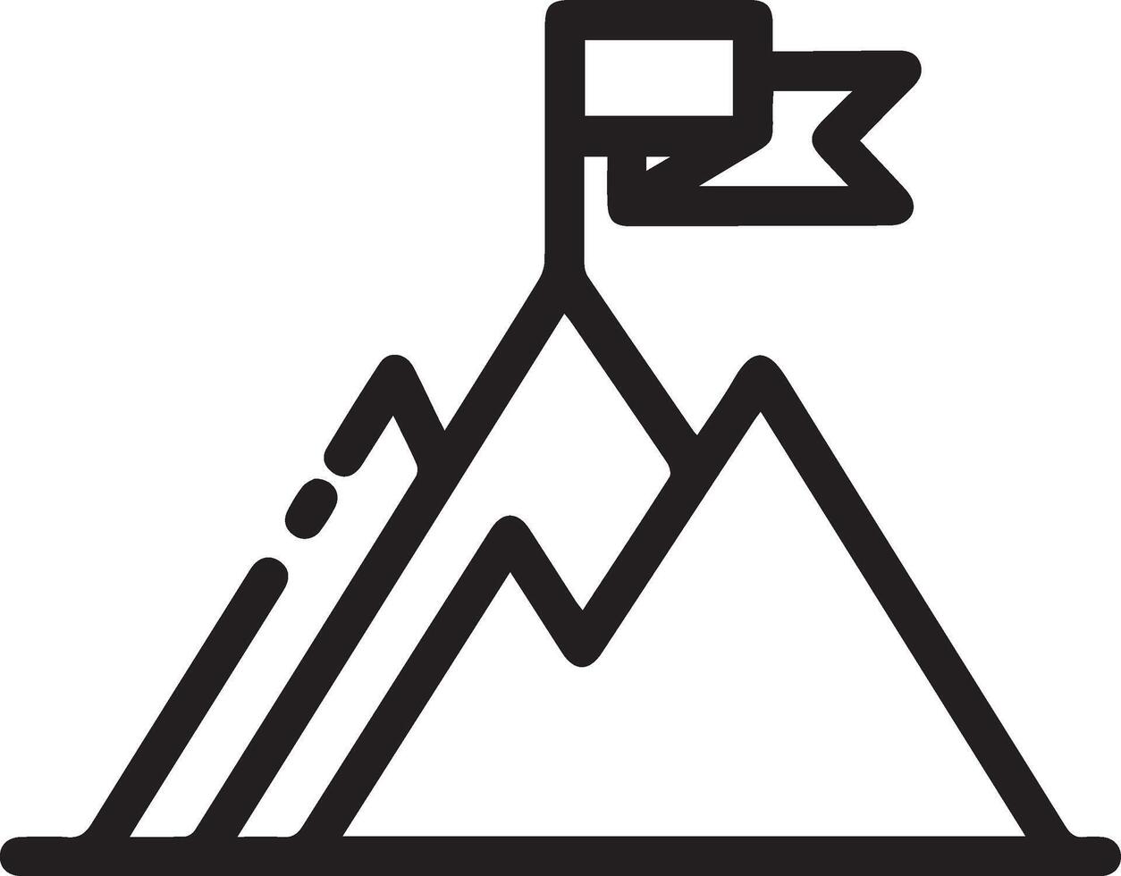 Mountain flag icon illustration vector