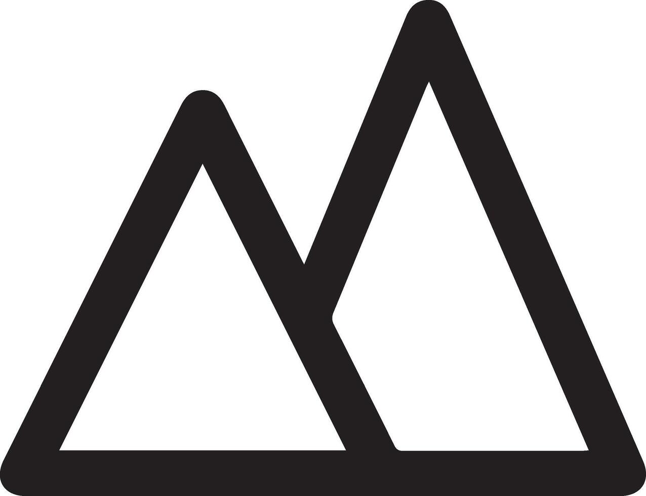 A black and white mountain logo vector