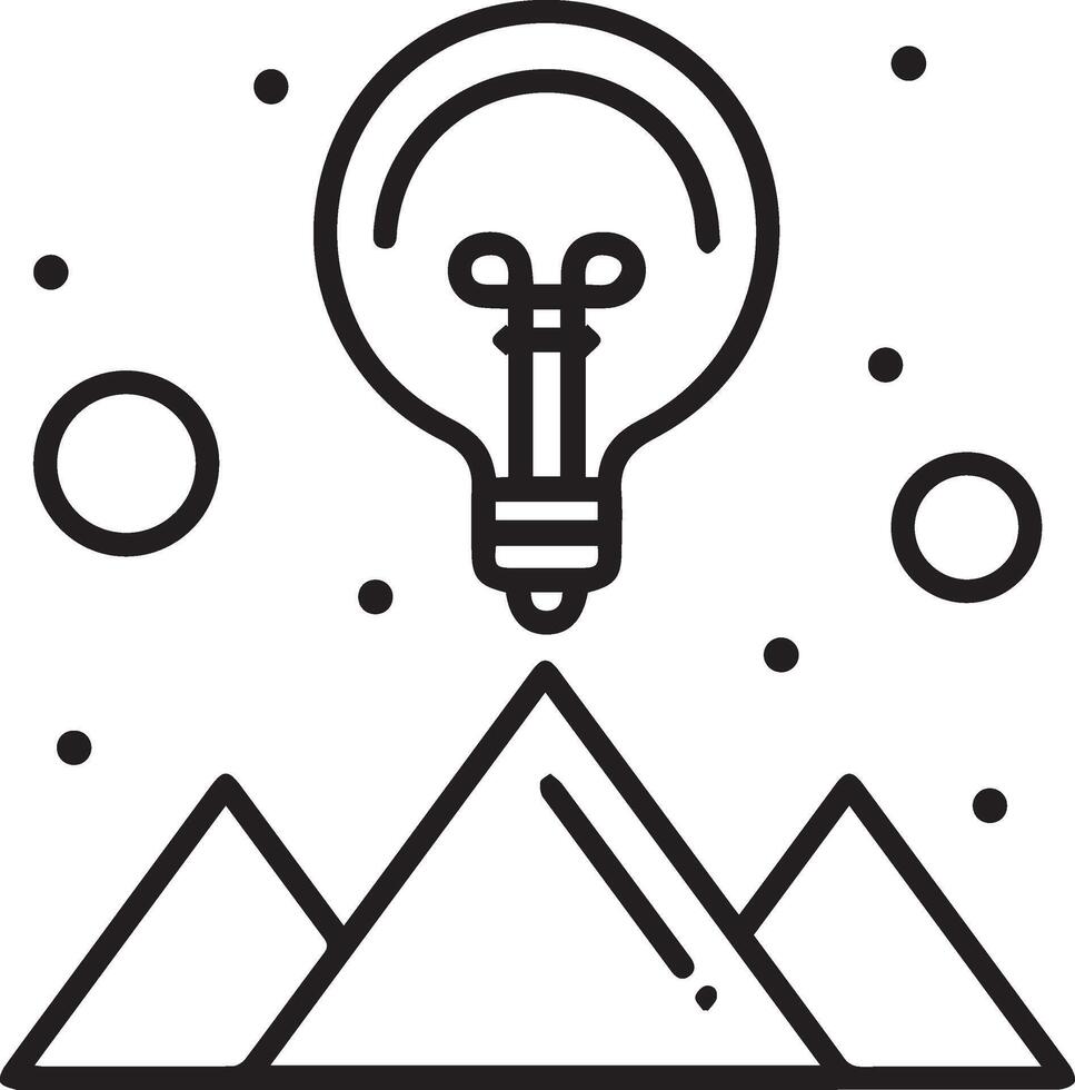 A mountain with a light bulb above it vector