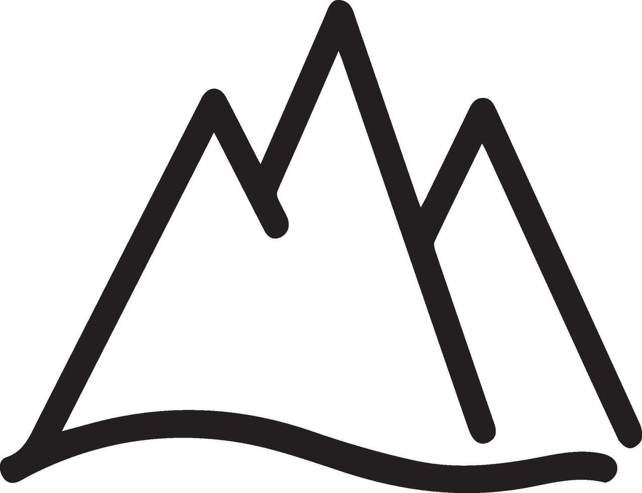 A mountain icon clipart outline illustration vector