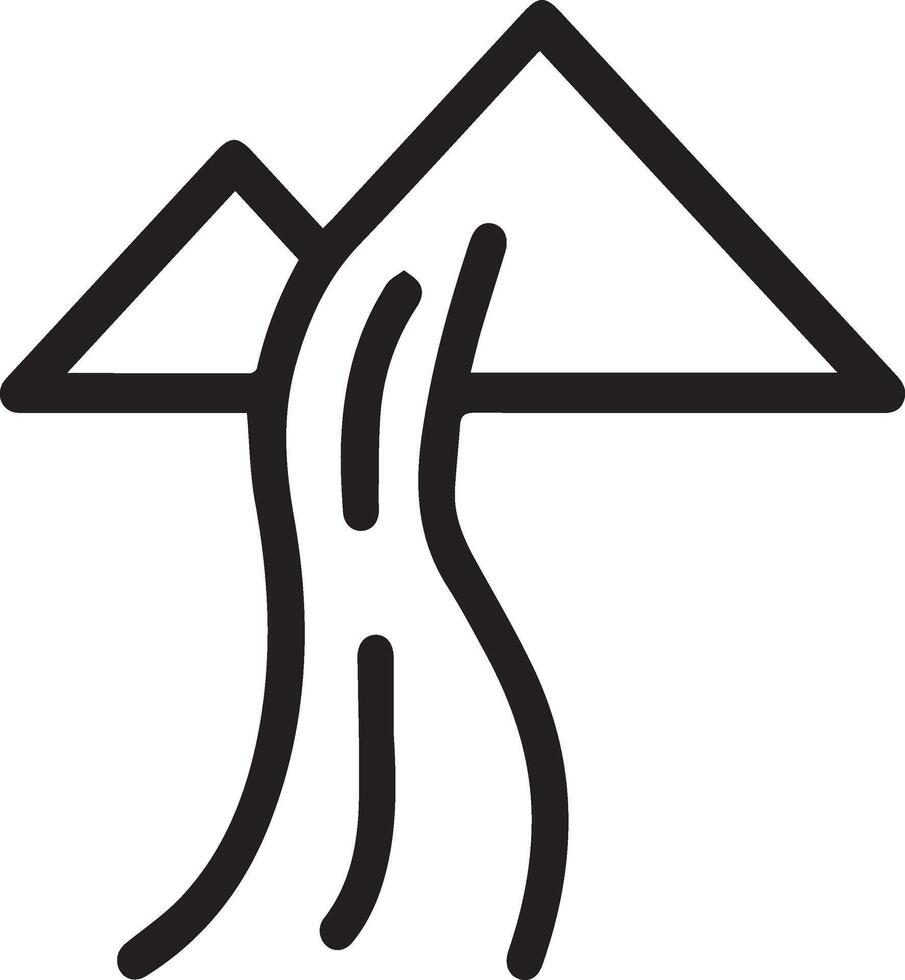 A mountain with a river flowing through it vector