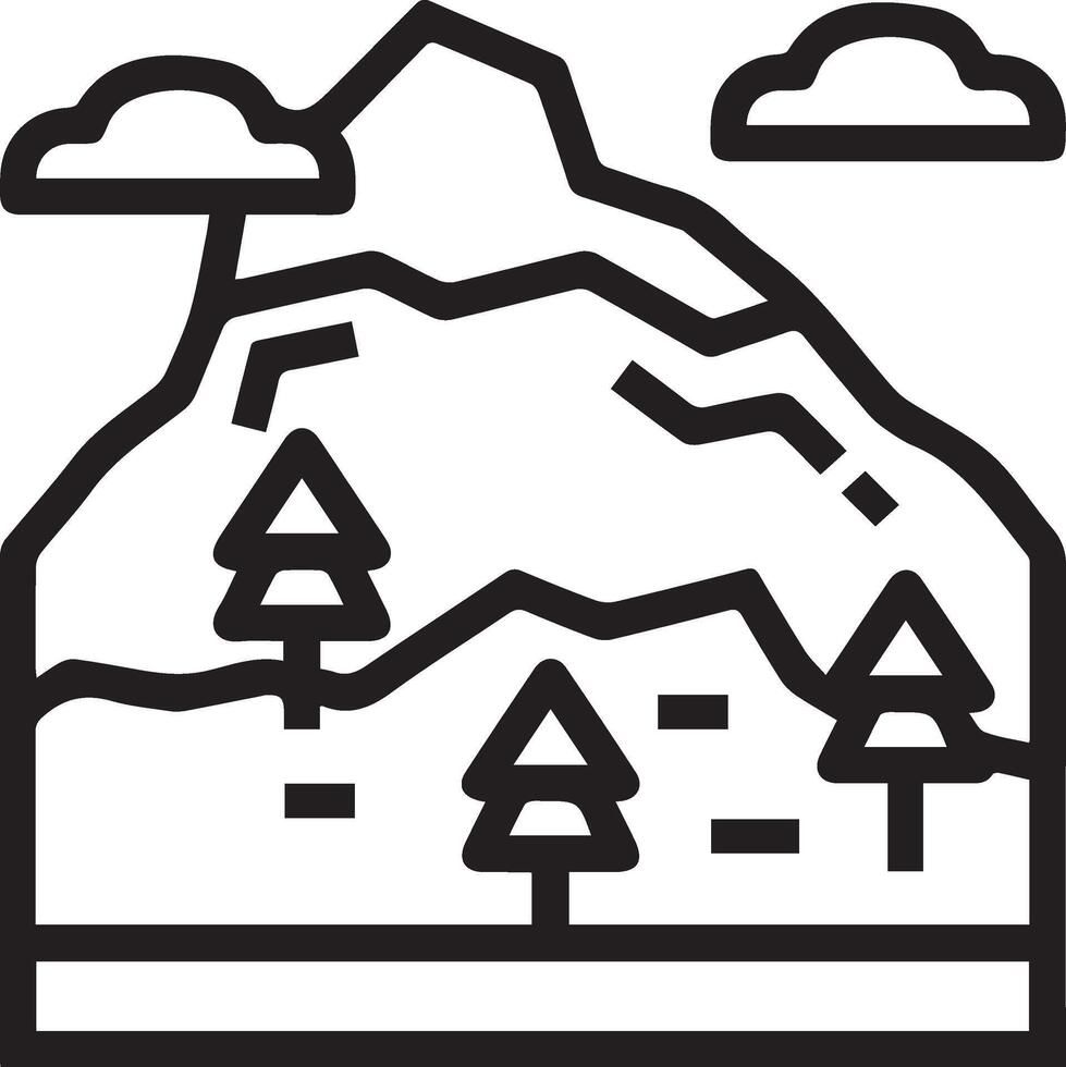 Mountain landscape with trees and mountains vector