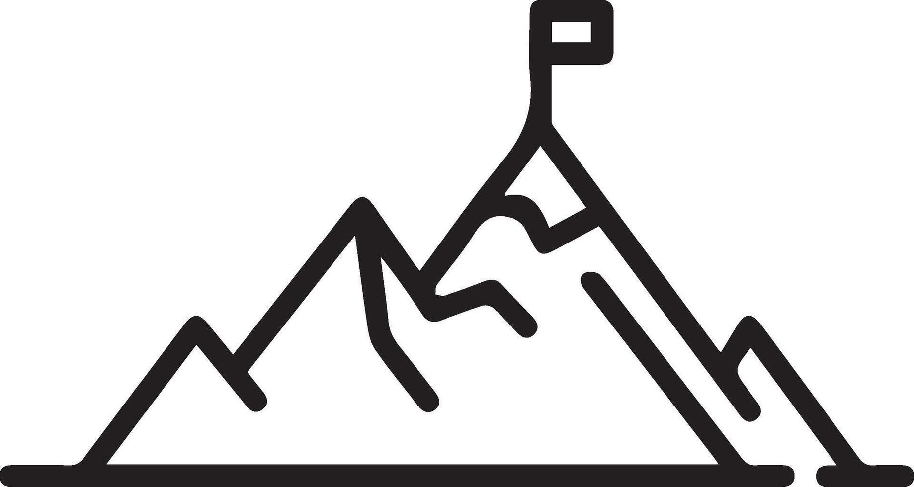 Mountain flag icon illustration vector