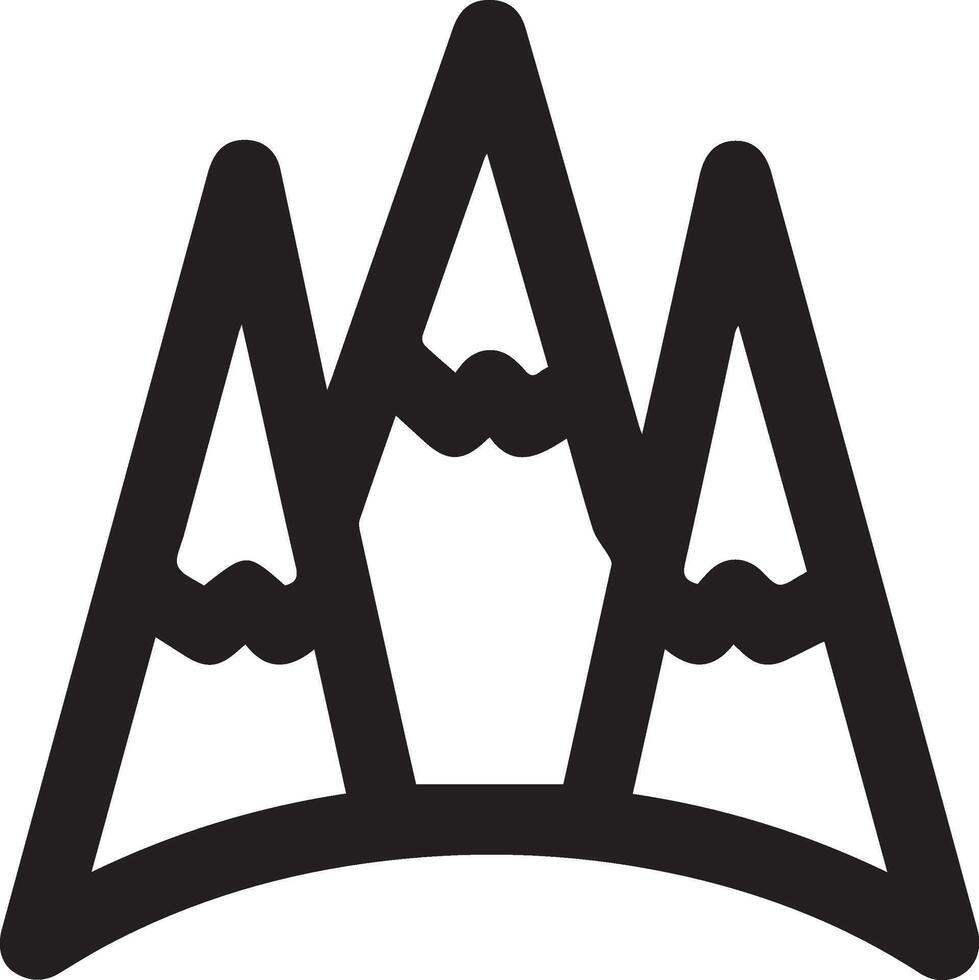 A black and white logo with three mountains vector