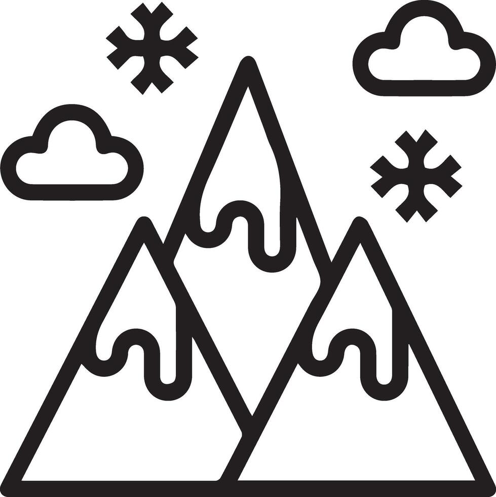 Winter icon with snow and clouds vector