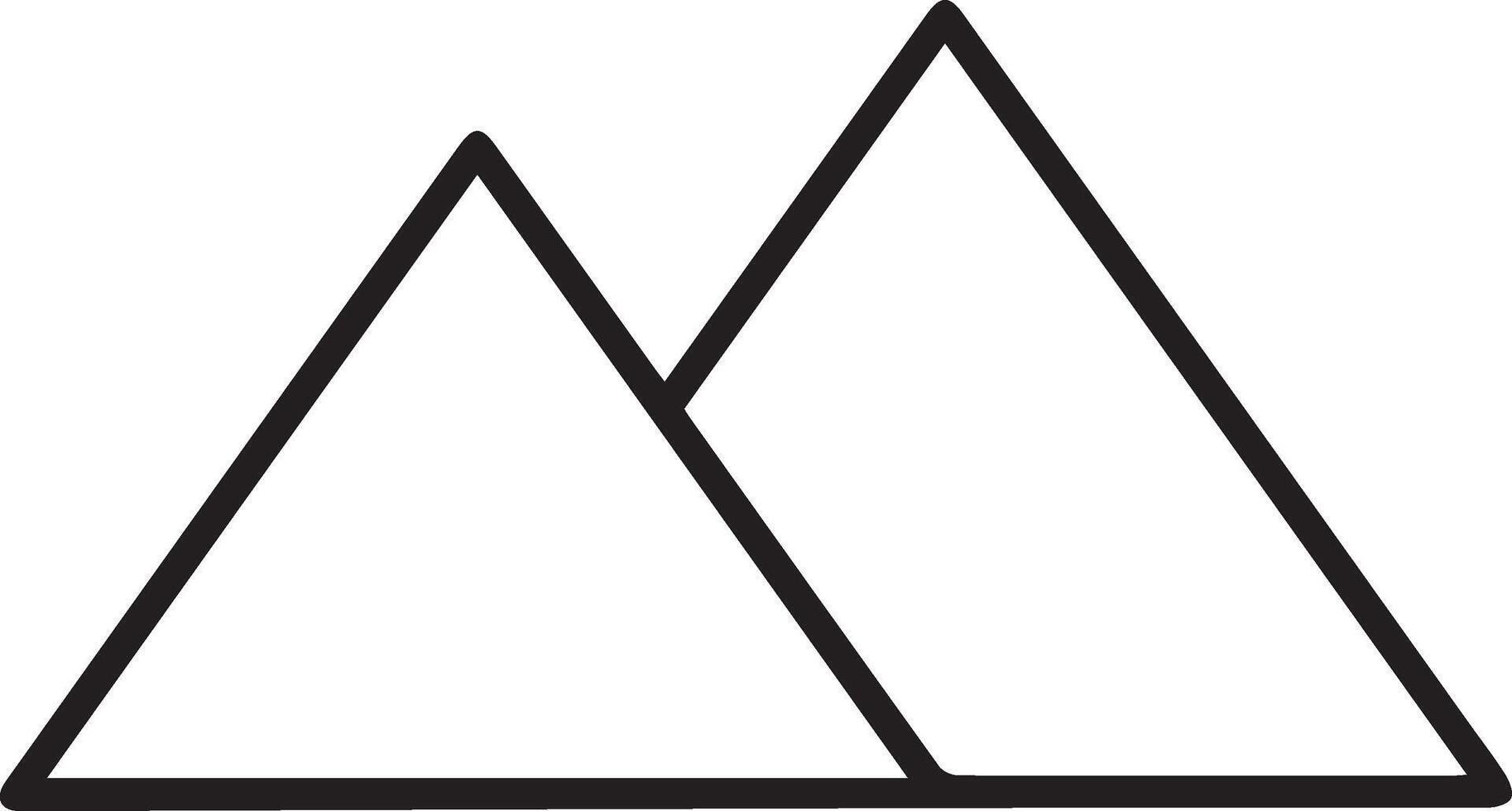A black and white image of two mountains vector