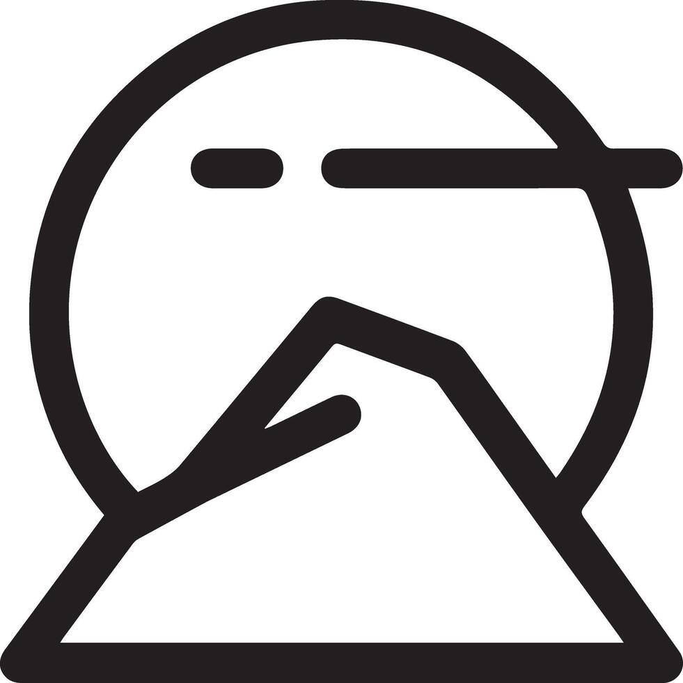 A black and white logo of a mountain vector