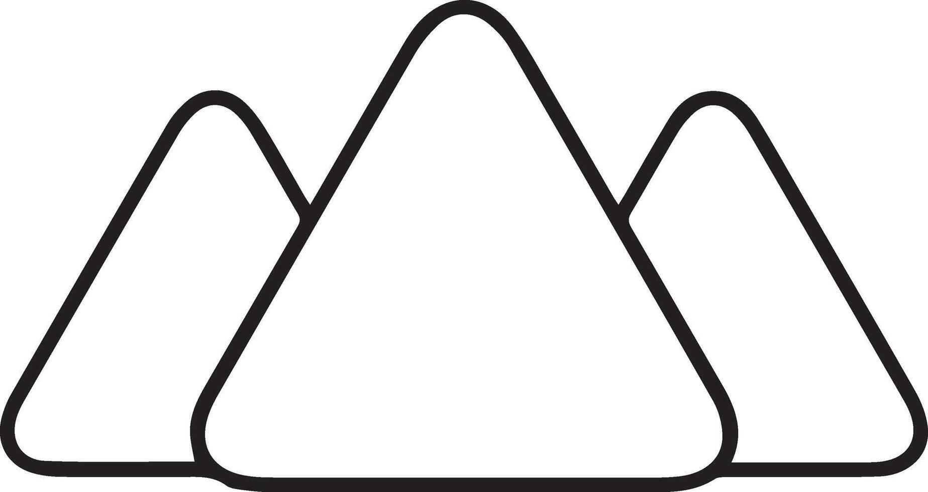 Three cones are shown in a line on a white background vector