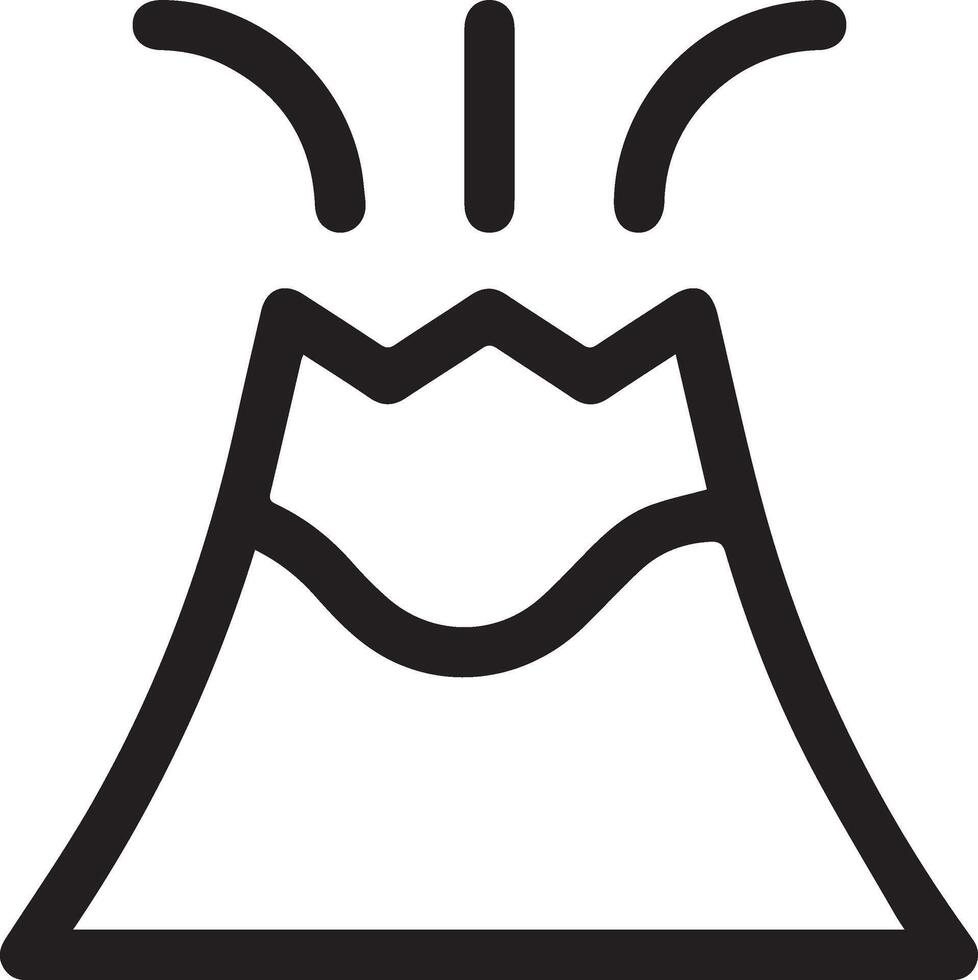 A volcano icon with a mountain in the background vector