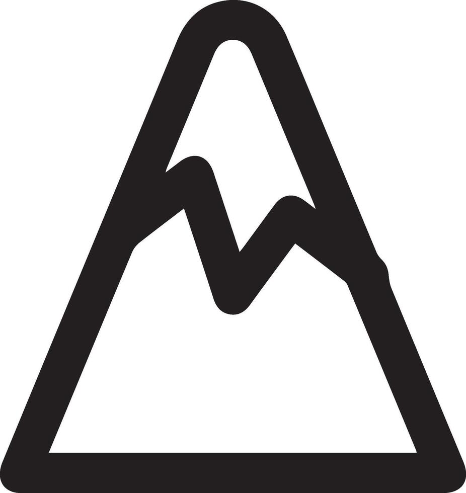 A black and white image of a mountain with a triangle vector