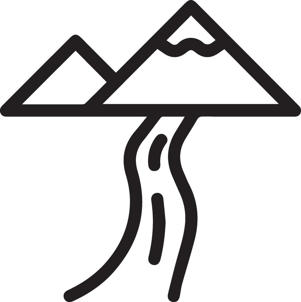 A mountain with a river flowing through it vector