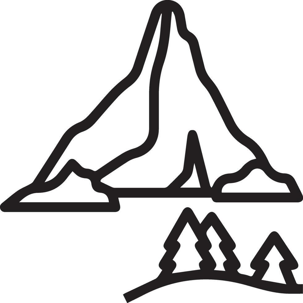 Mountain landscape icon illustration vector