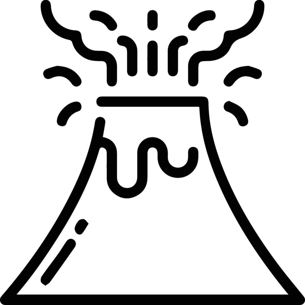 Volcano icon illustration clipart outline black and white vector