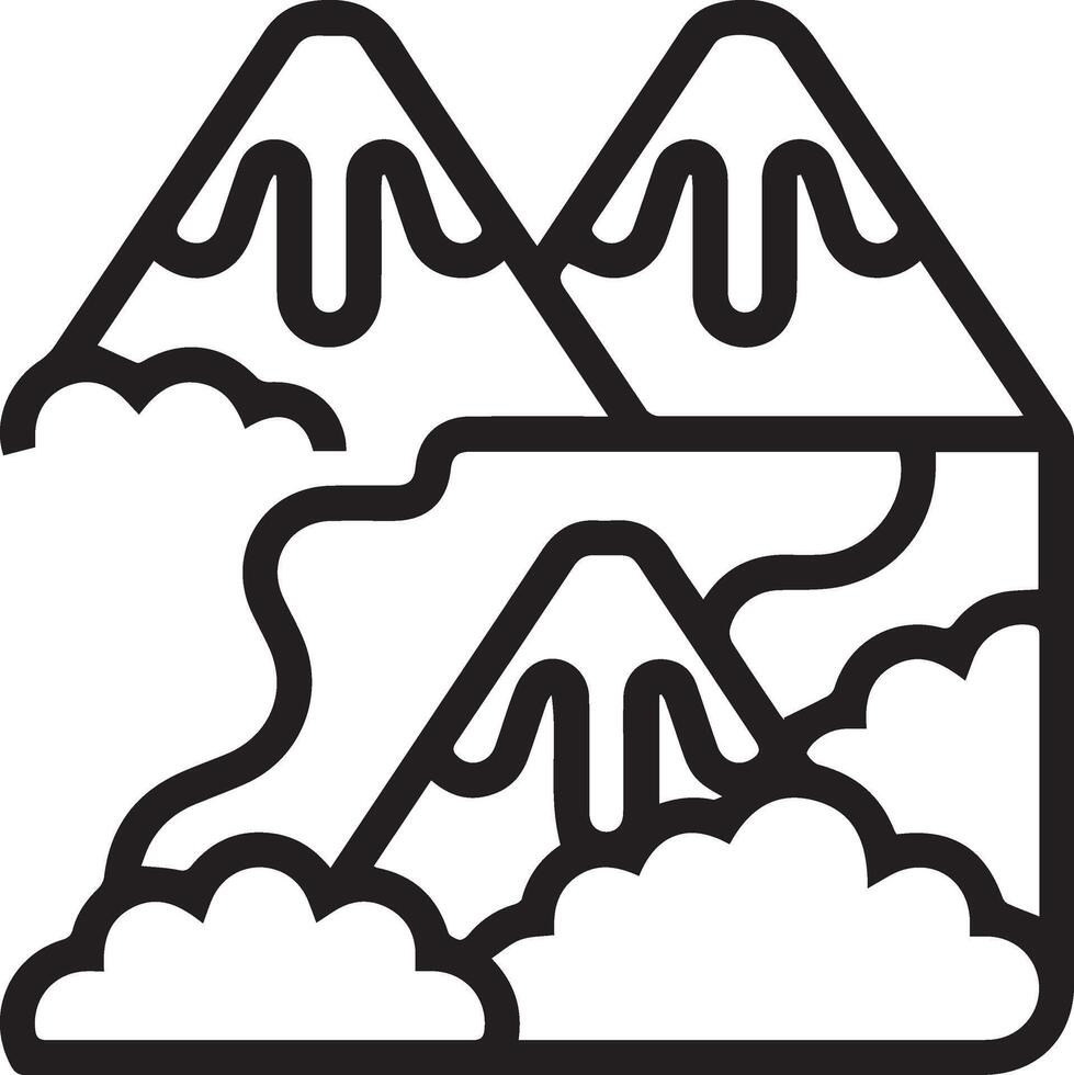A mountain landscape with clouds and mountains vector