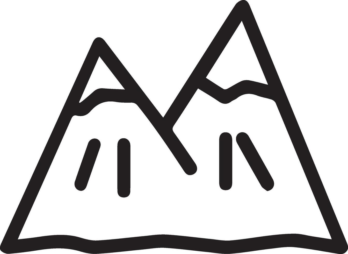 Mountain icon illustration clipart black and white vector