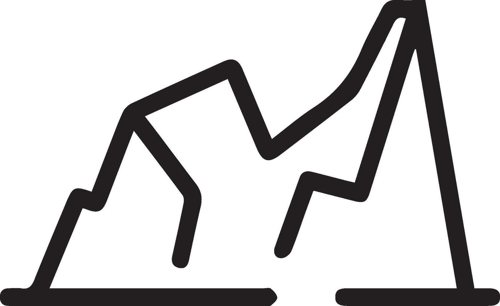 A graph line with a mountain in the background vector