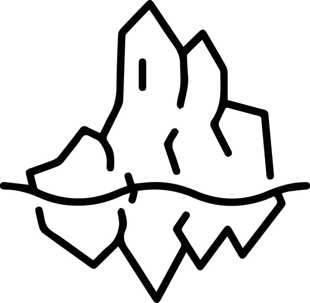 A black and white drawing of a mountain vector