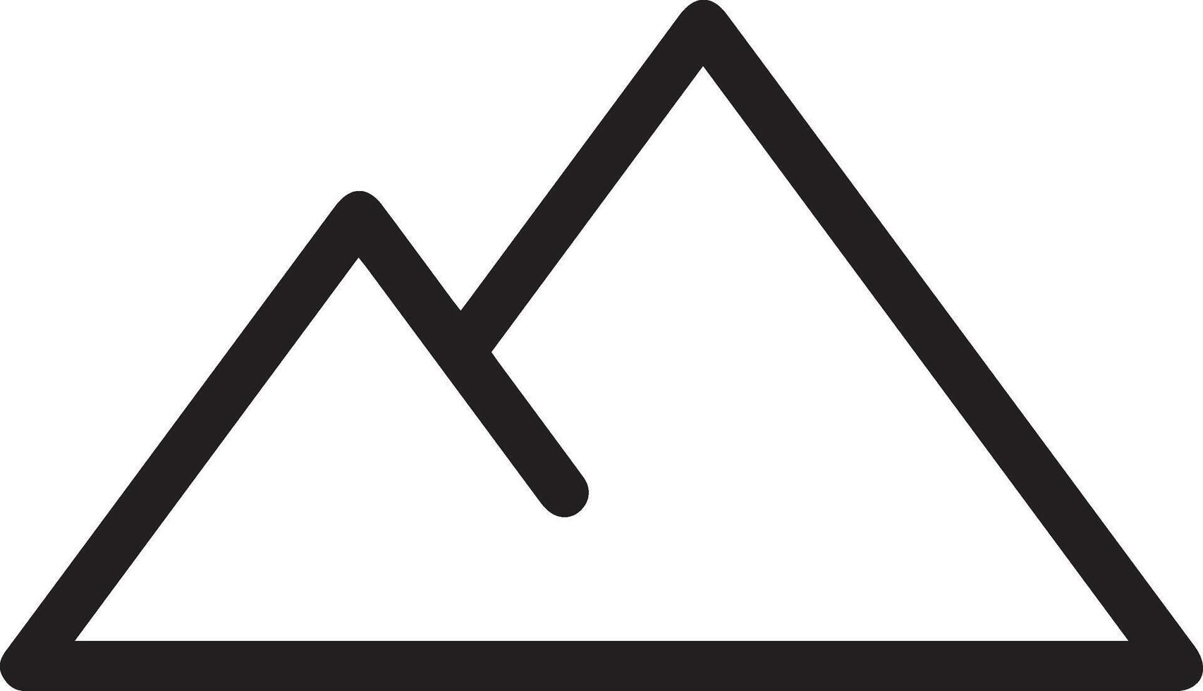 A black and white mountain icon vector