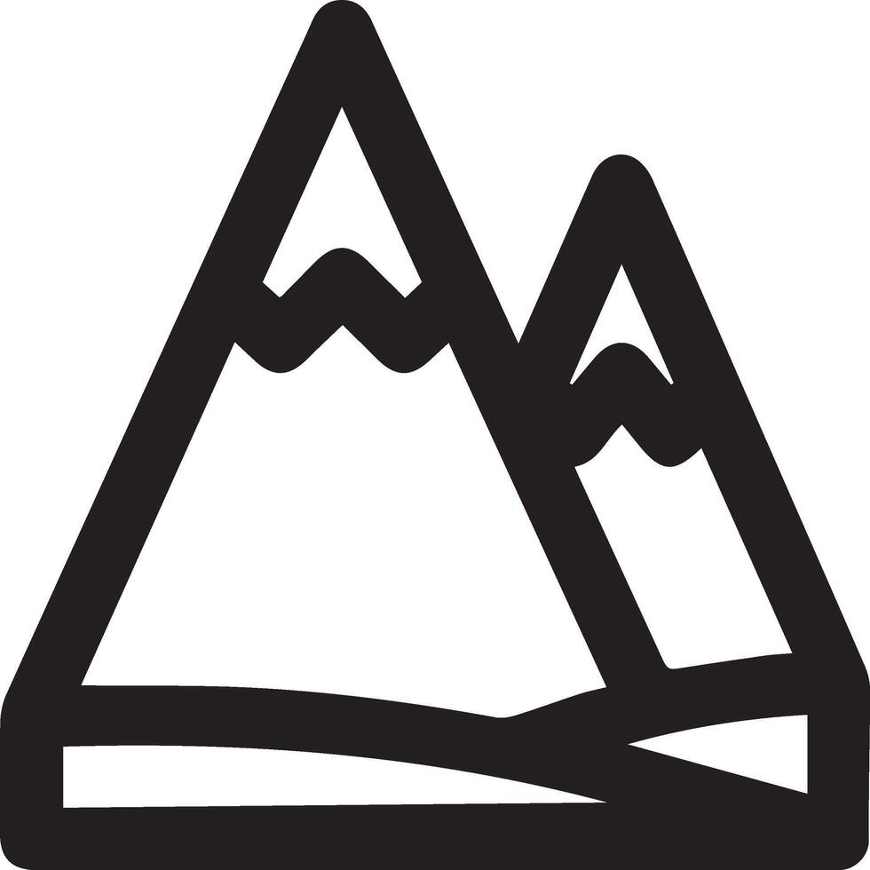 Mountain icon illustration clipart black and white vector