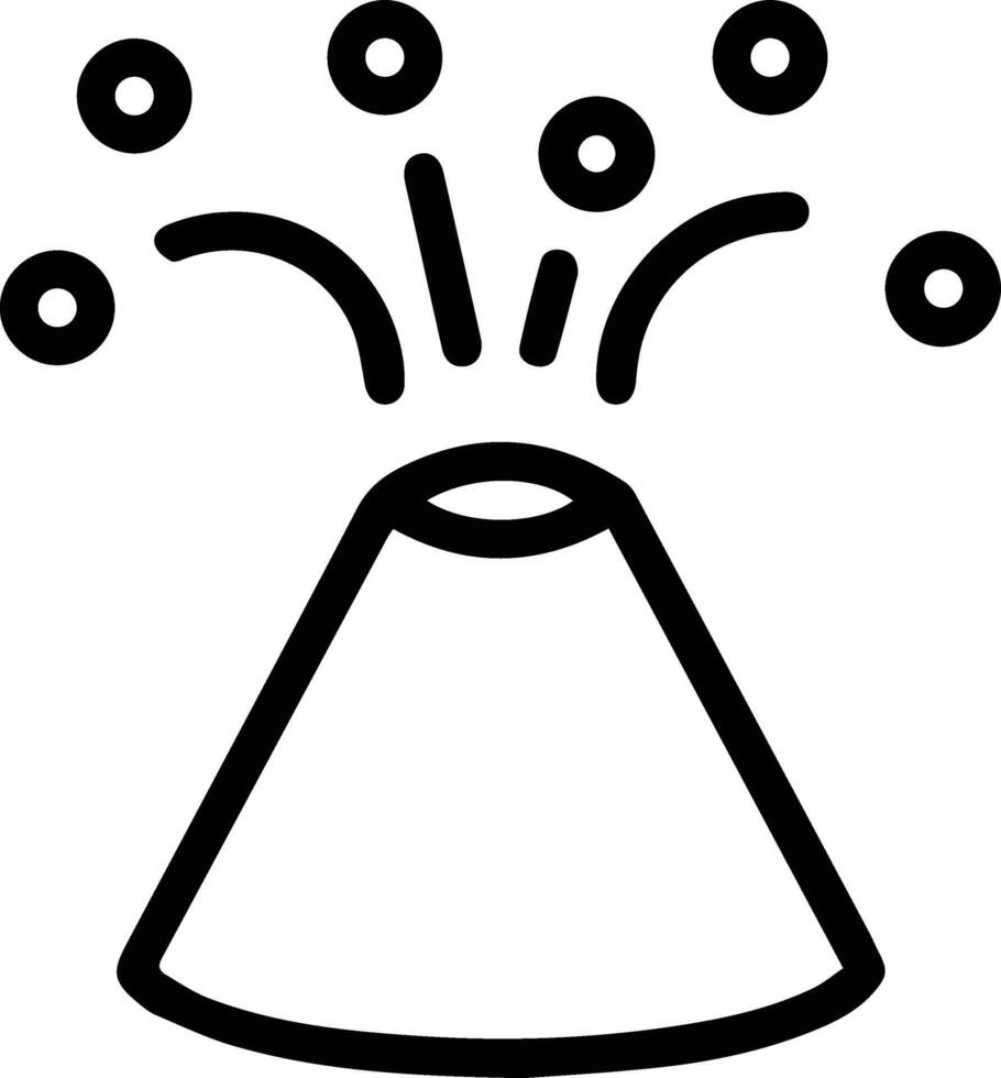 A black and white icon of a volcano vector