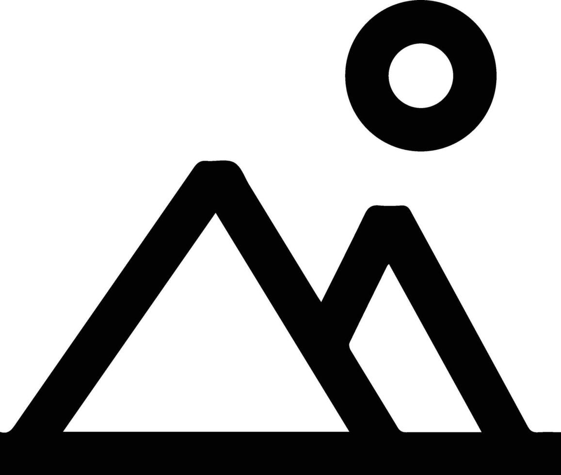 A black and white mountain icon vector