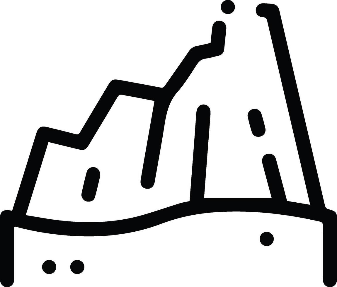 A black and white image of a mountain vector