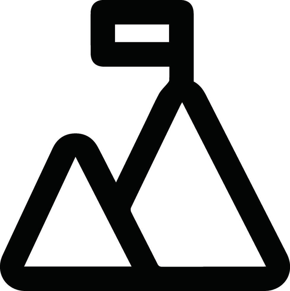 A black and white mountain icon vector
