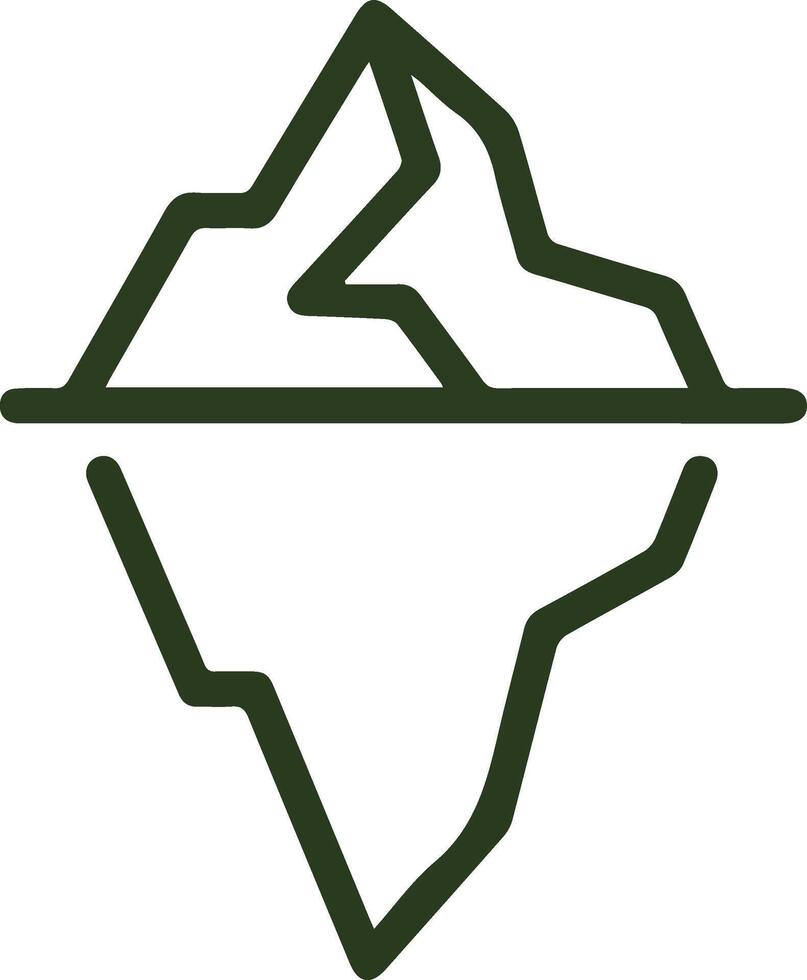 A mountain with a line drawn around it vector