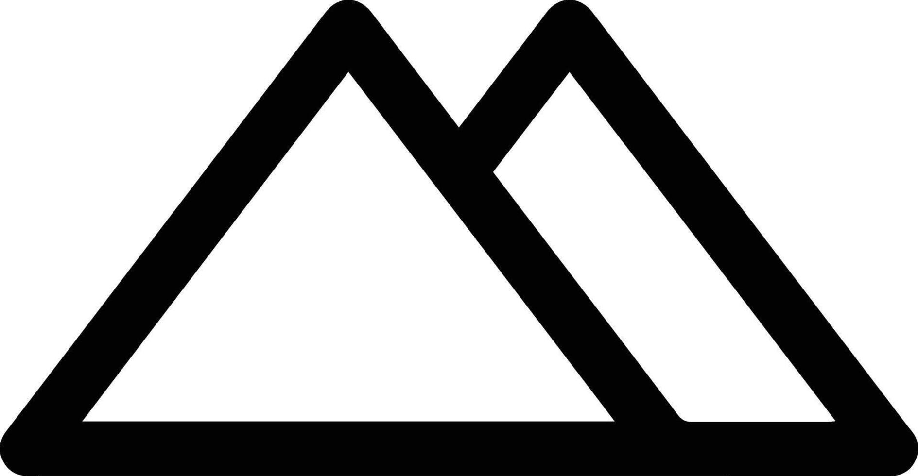 A black and white mountain logo vector