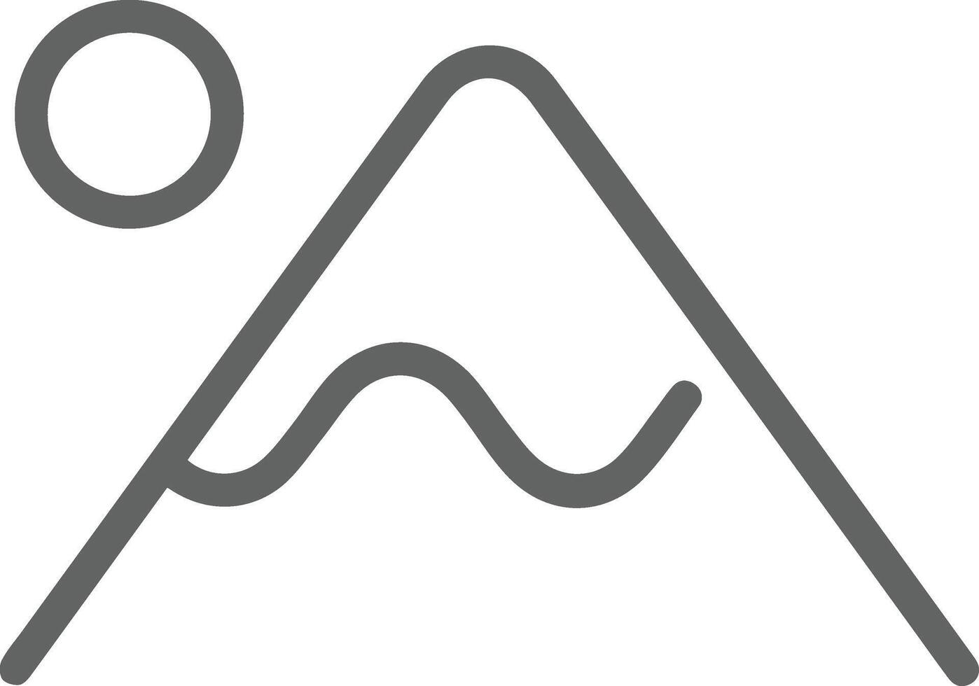 A mountain with a wave and sun vector