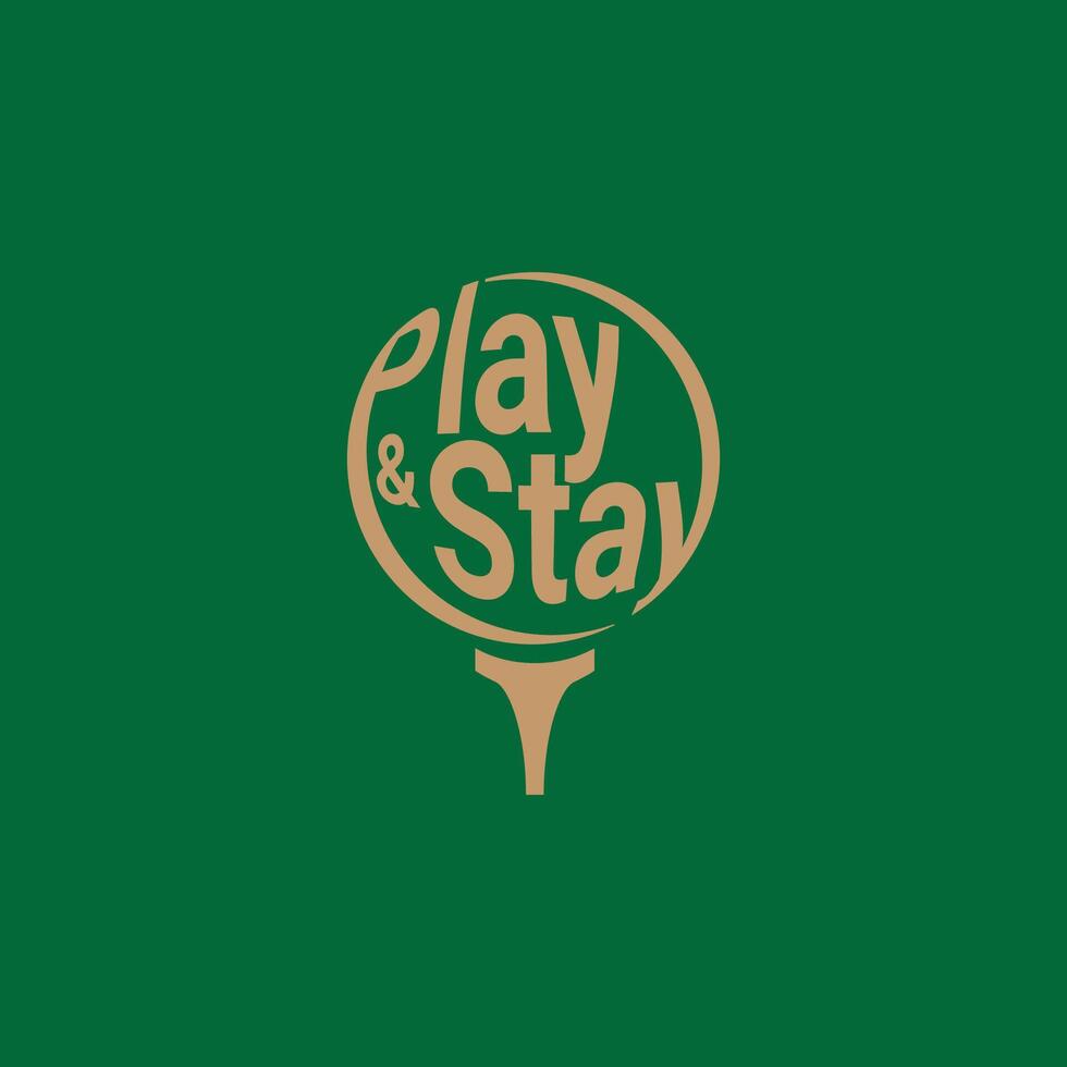 Golf club logo design and outdoor sport golf stick and ball template illustration vector