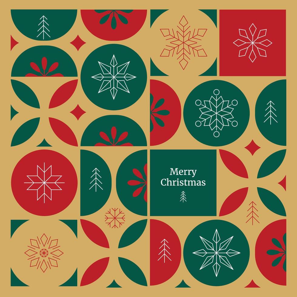 Christmas Card with Geometric decoration vector