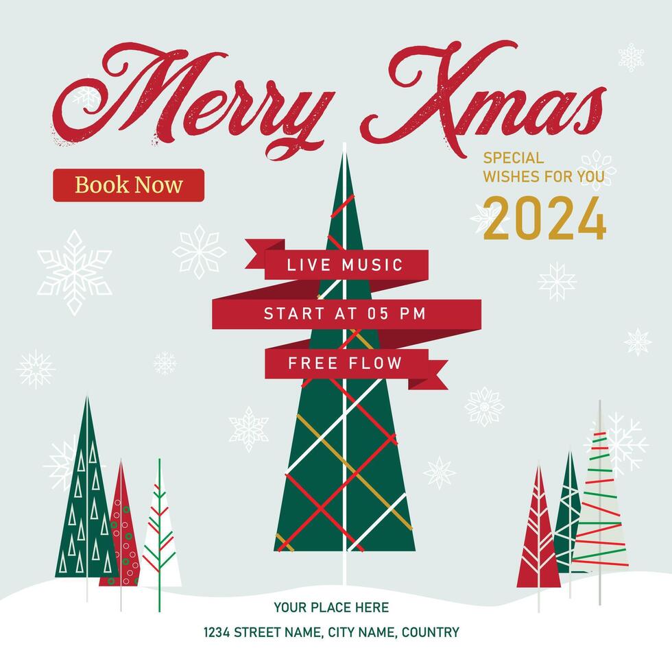 Christmas Concert Booking Poster Template vector