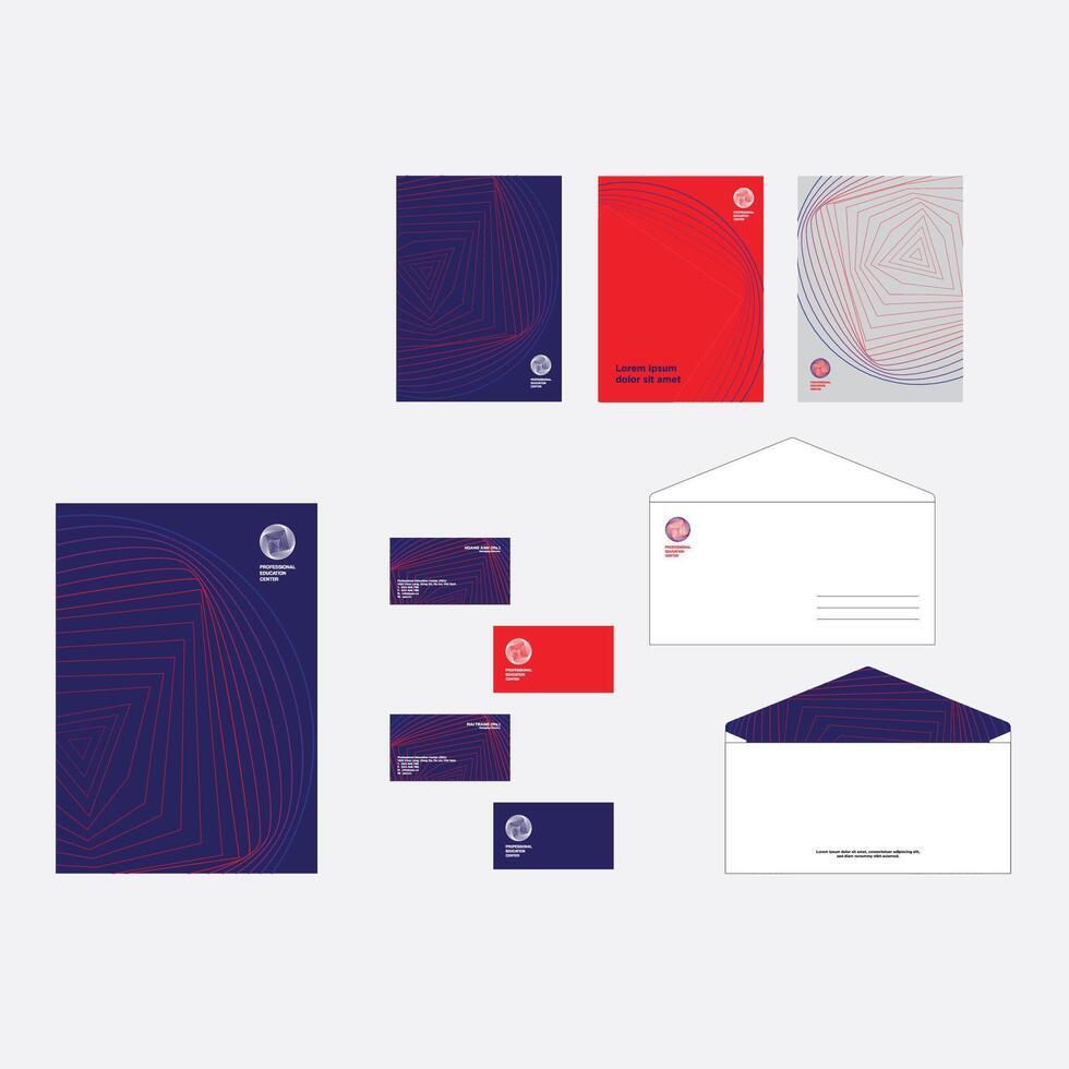 Modern production company stationery design vector