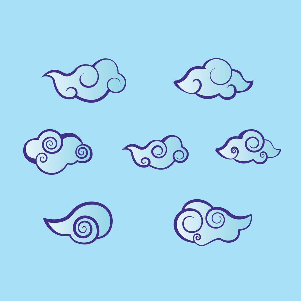Cloud set flat design vector