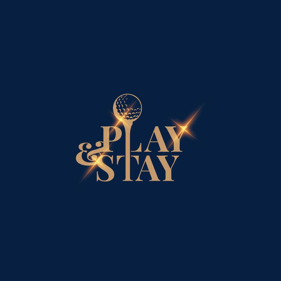 luxury golf logo design vector