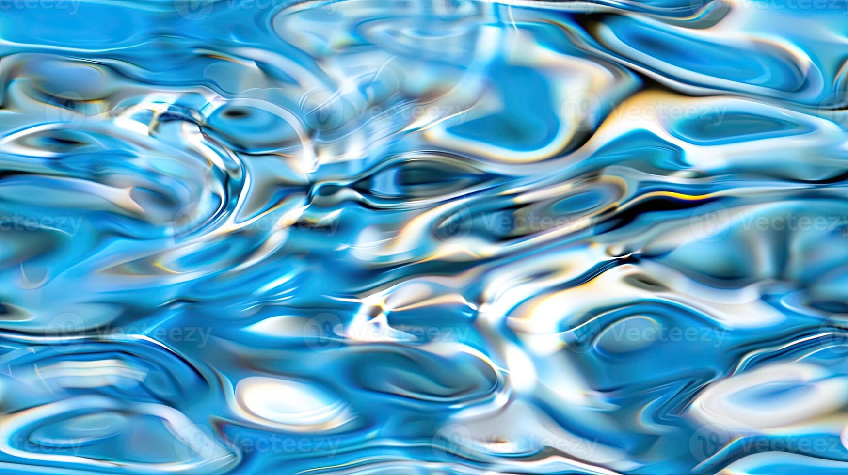 Abstract blue water background with swirls and bubbles photo