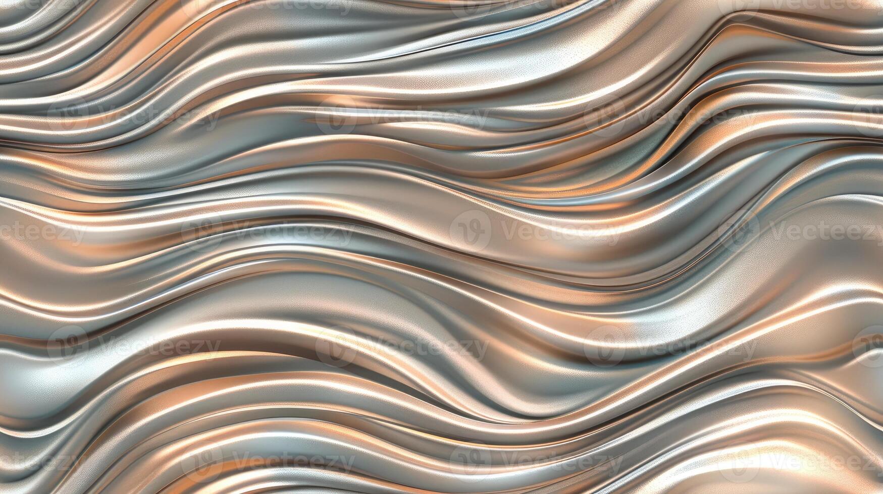 A metallic wave pattern background with silver and gold colors photo