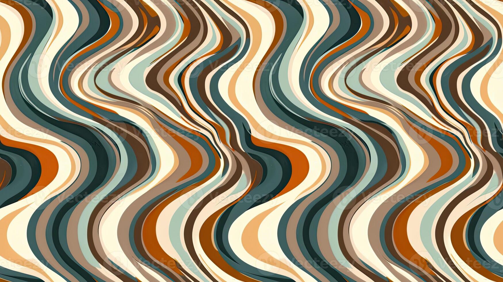 Abstract wavy pattern with orange, blue and brown colors photo
