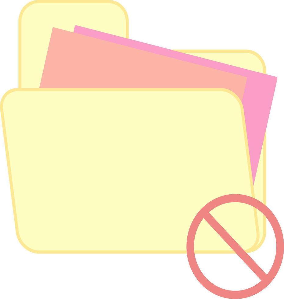 Restricted Access Folder Icon with Prohibition Symbol vector