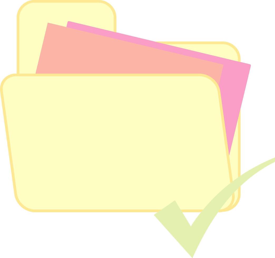 Completed Task Yellow Folder with Check Mark vector