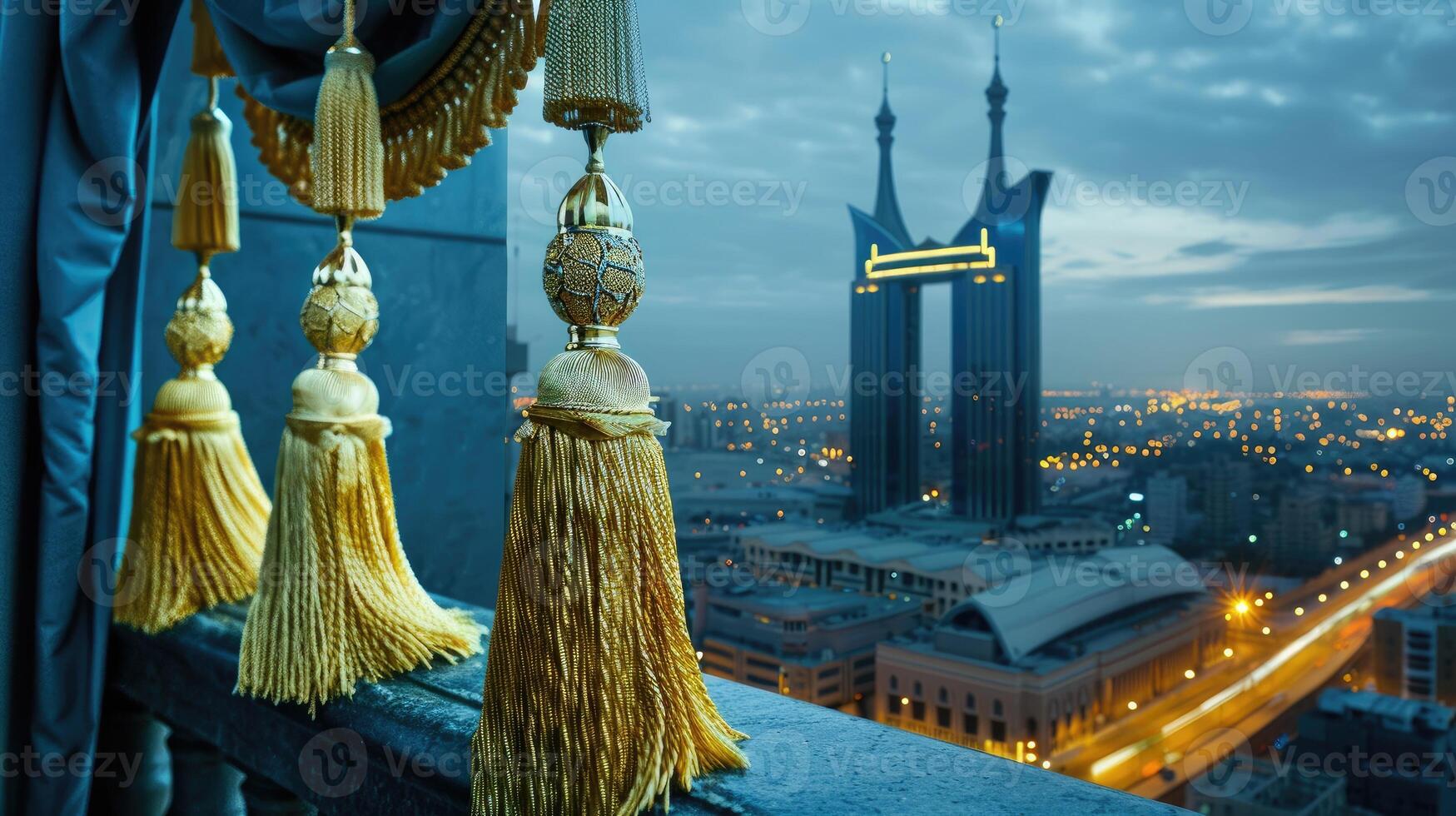 A view of the city at night photo