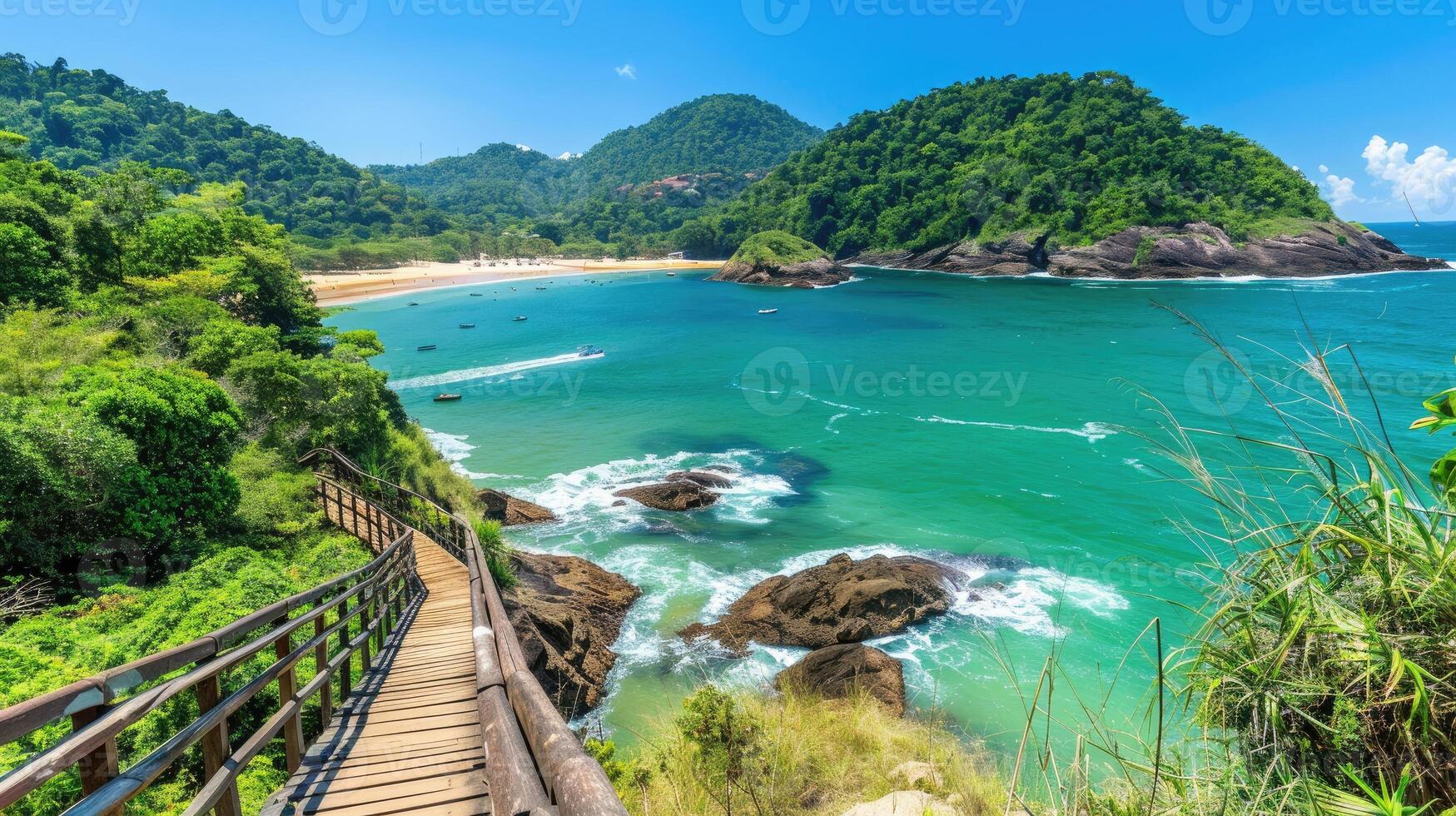 Beautiful beach in costa rica, panama photo