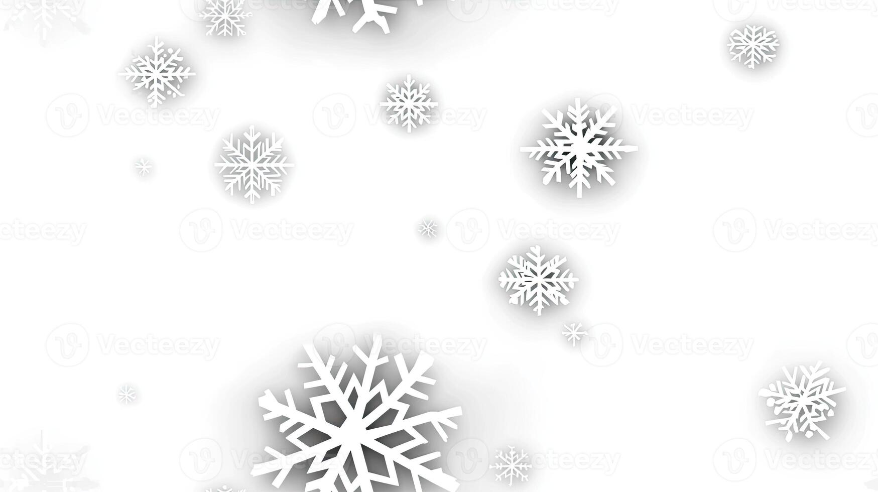 Snowflakes on white background with shadows photo