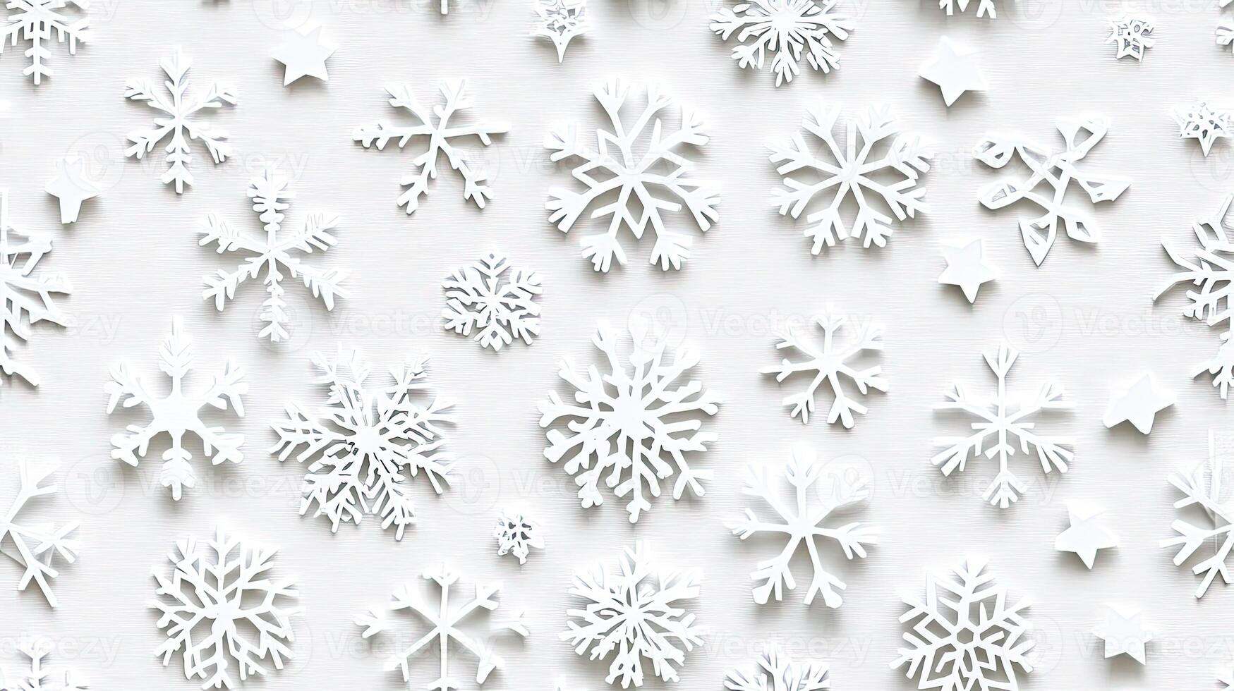 A large group of snowflakes on a white background photo