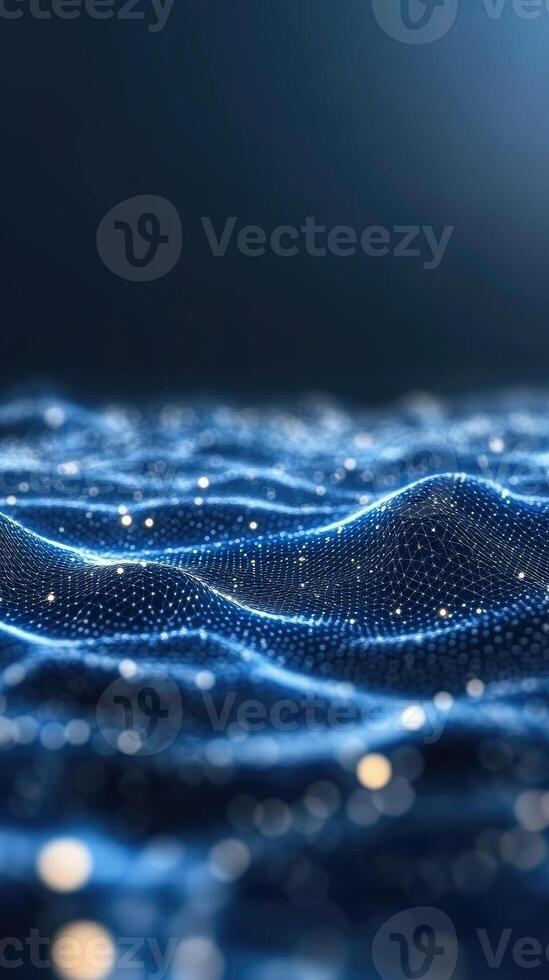 Blue waves and dots on the ocean photo