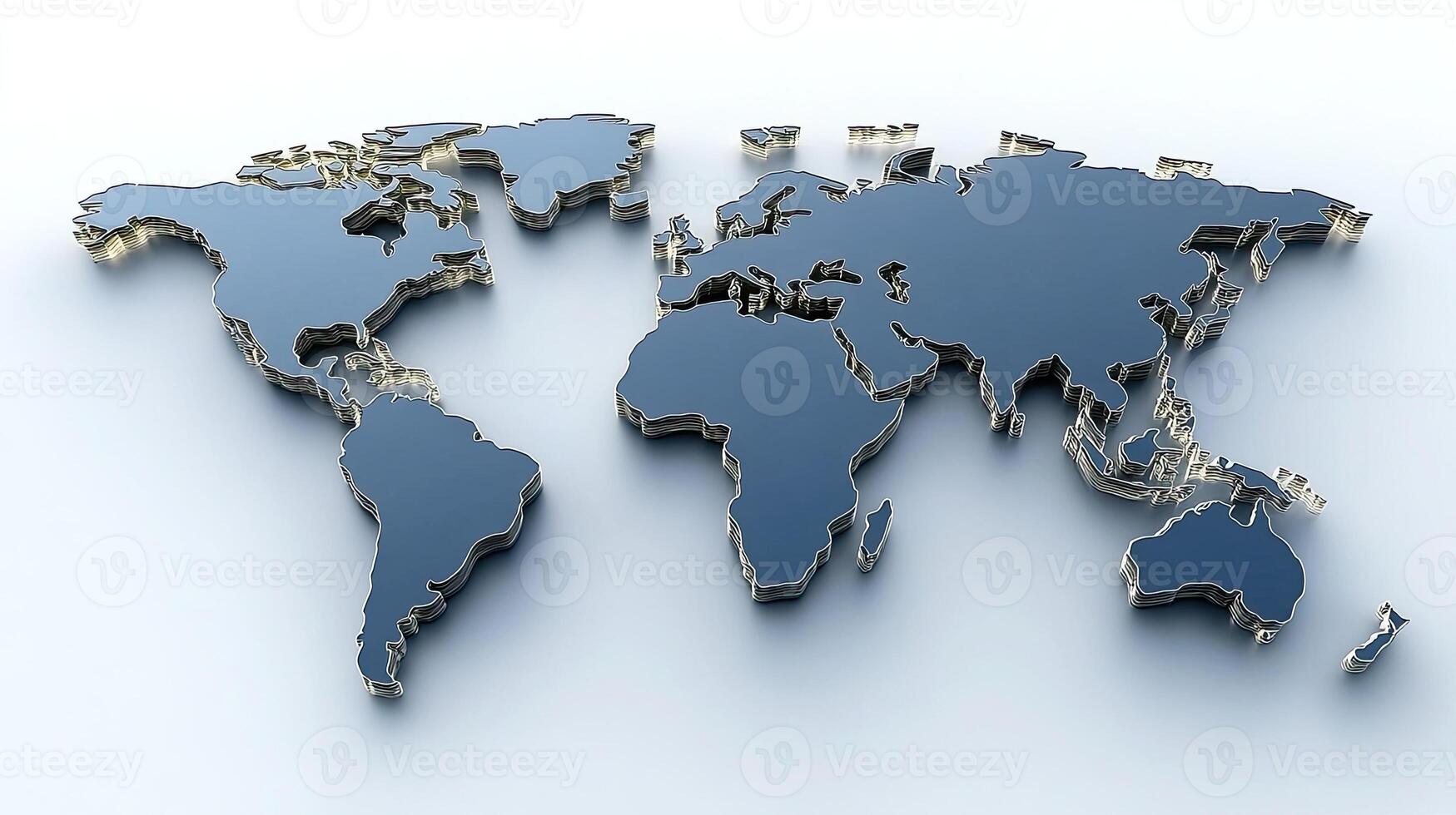 3d world map on white background photo